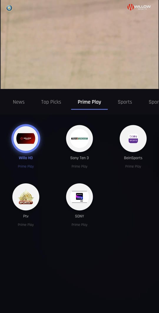 LVT TV Mobile App Screenshot 2 — Sports and news channels view